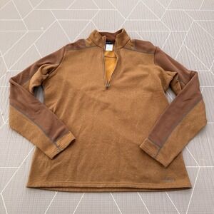 Patagonia Capilene 4 Expedition Weight Zip-Neck Men's L Orange Pullover 1/4 Zip